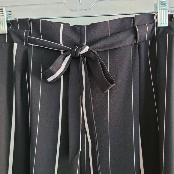 Worthington NWOT wide leg pants striped drawstring waist lightweight coastal - Picture 3 of 11